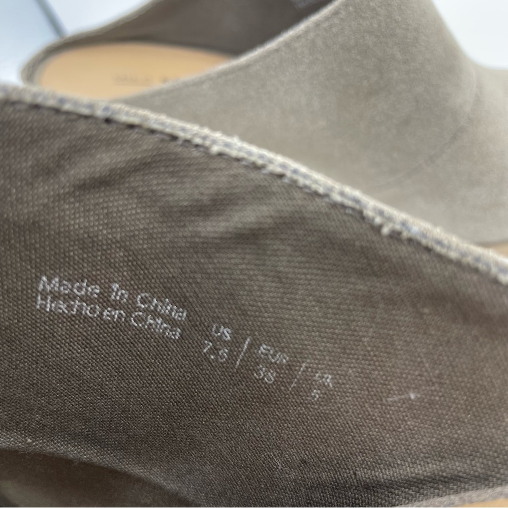 Call It Spring suede peep toe mules stack heeled women’s Size 7.5 Galerassi - Picture 10 of 11